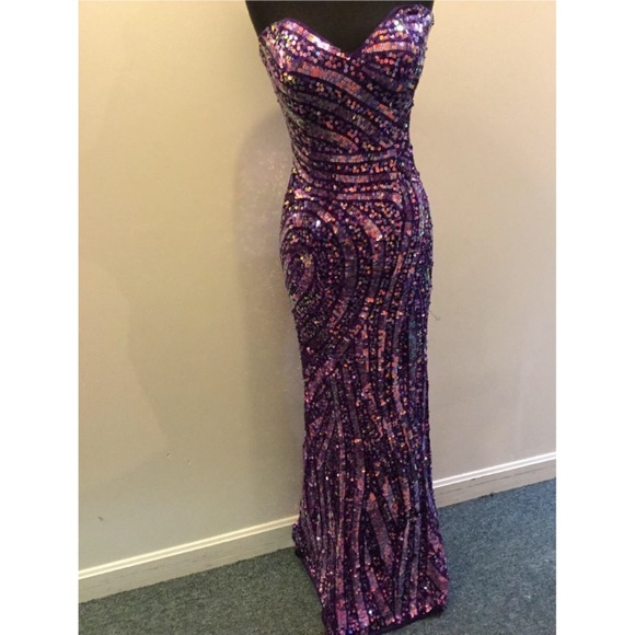 mac duggal purple dress
